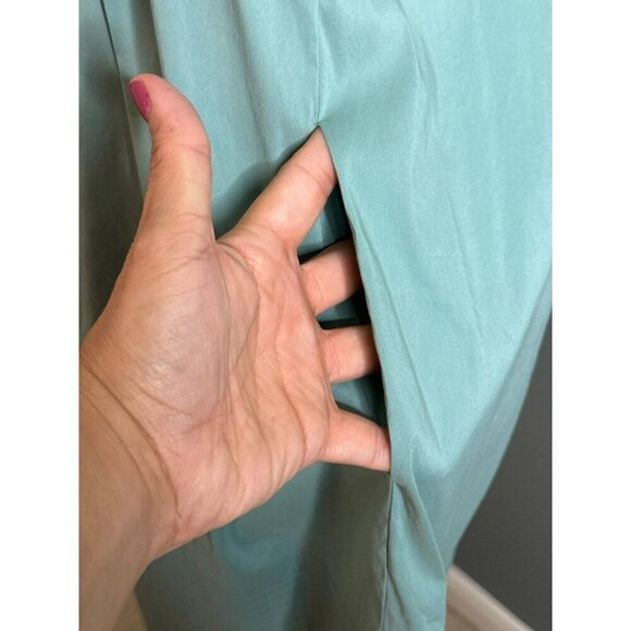 BCBGMAXAZRIA Women's 2 Light Green Knee Length Dress Crochet Pockets Coquette - Picture 7 of 16